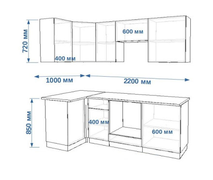 Кухонный гарнитур &quot;Дуб сонома Пикрит Акция Лайн арт. 10 - 1000х2200 &quot;