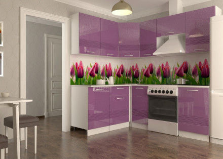 Кухонный гарнитур &quot;Кухонный гарнитур Волна Фиолетовый металлик 1600х2100&quot;