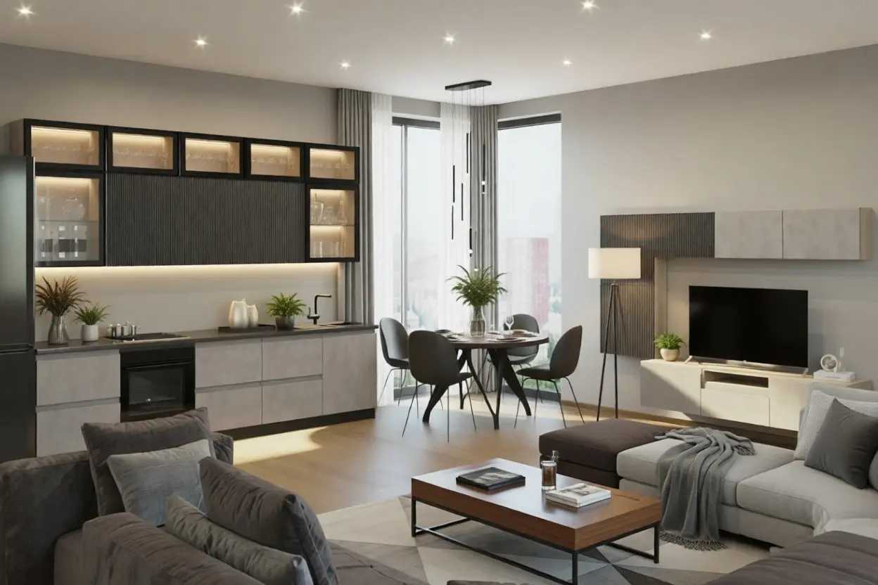 Кухня «Силк Муссон Бетон Хафит 3000»